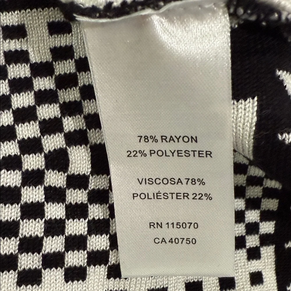 Nina Leonard Black and White Geometric Dress - Picture 4 of 5